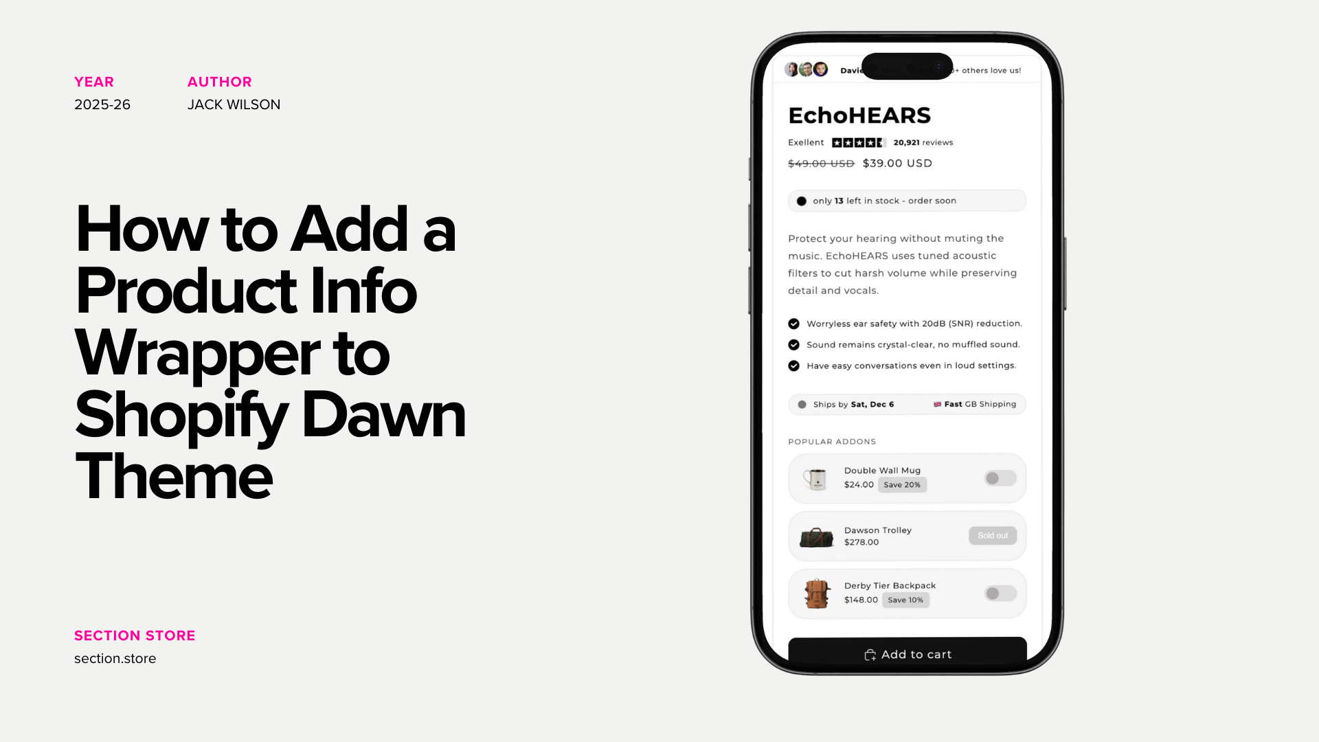 How to Add a Product Info Wrapper to Shopify Dawn Theme – Section Store