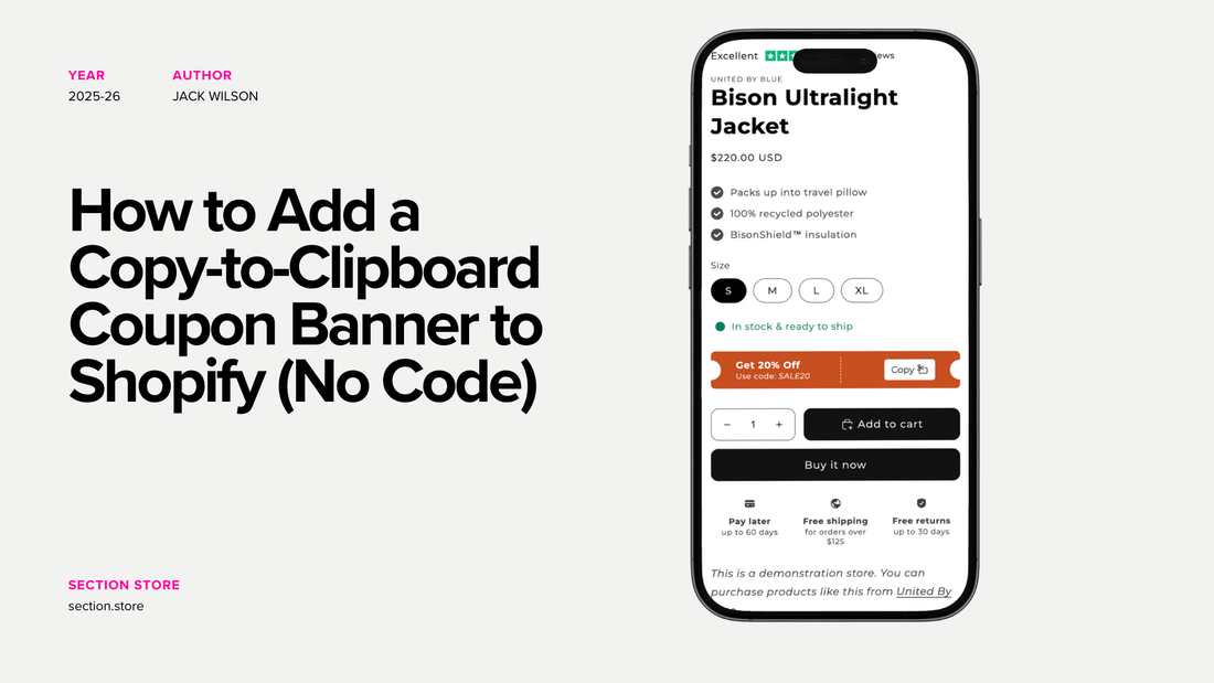 How to Add a Coupon Code Banner to Shopify Product Pages Shopify Dawn Theme