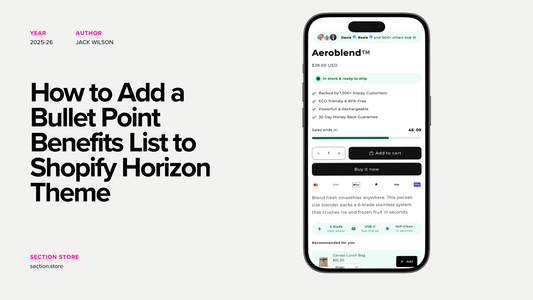 How to Add Benefits Trust Badges to Shopify Horizon Theme