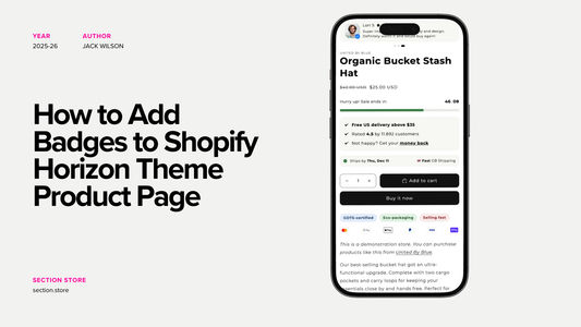 How to Add Badges to Shopify Horizon Theme Product Page