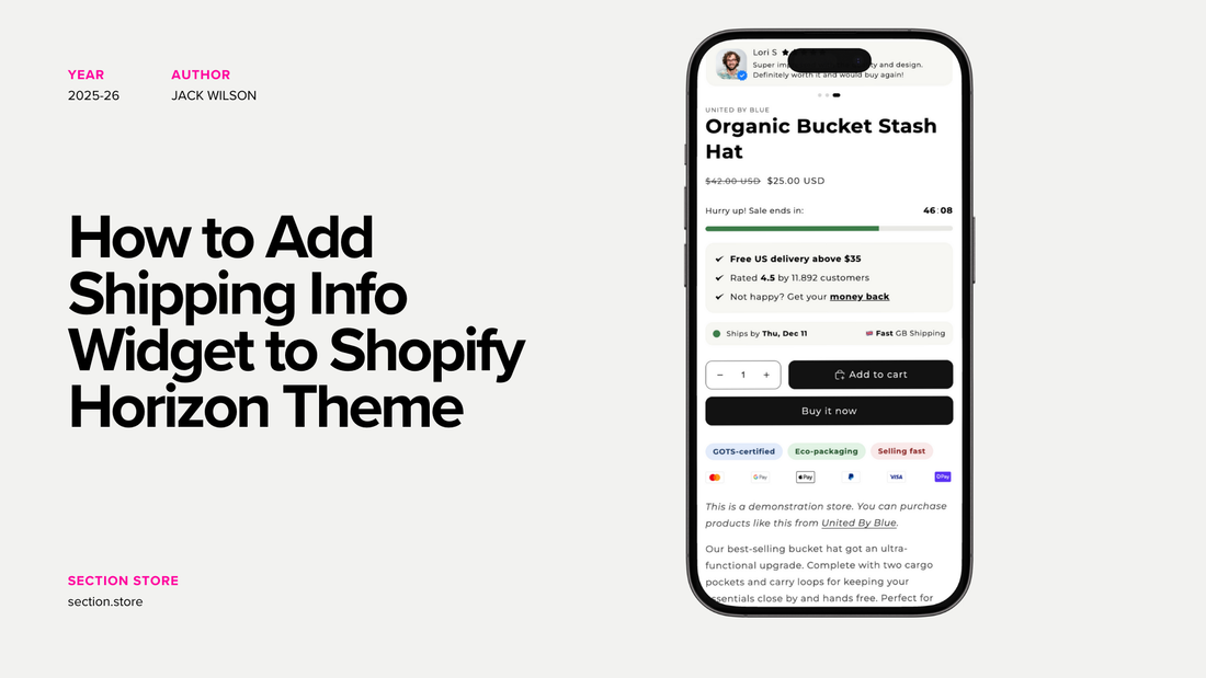 How to Add Shipping Info Widget to Shopify Horizon Theme