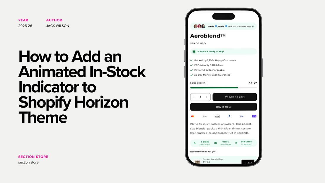 How to Add an Animated In-Stock Indicator to Shopify Horizon Theme
