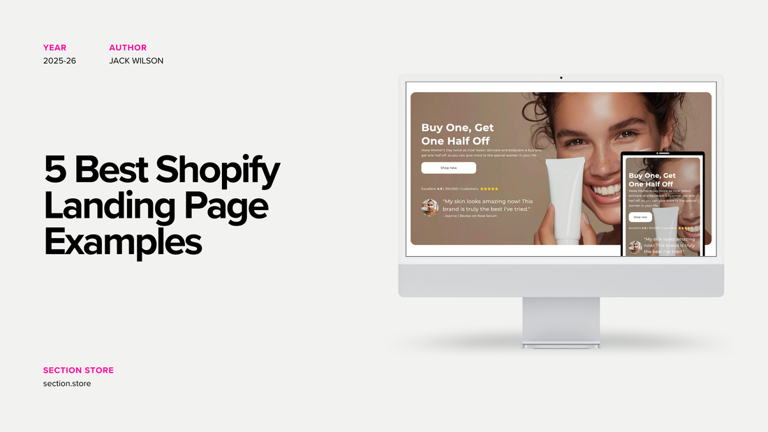 5 Best Shopify Landing Page Examples to Copy in 2025 Hero Image