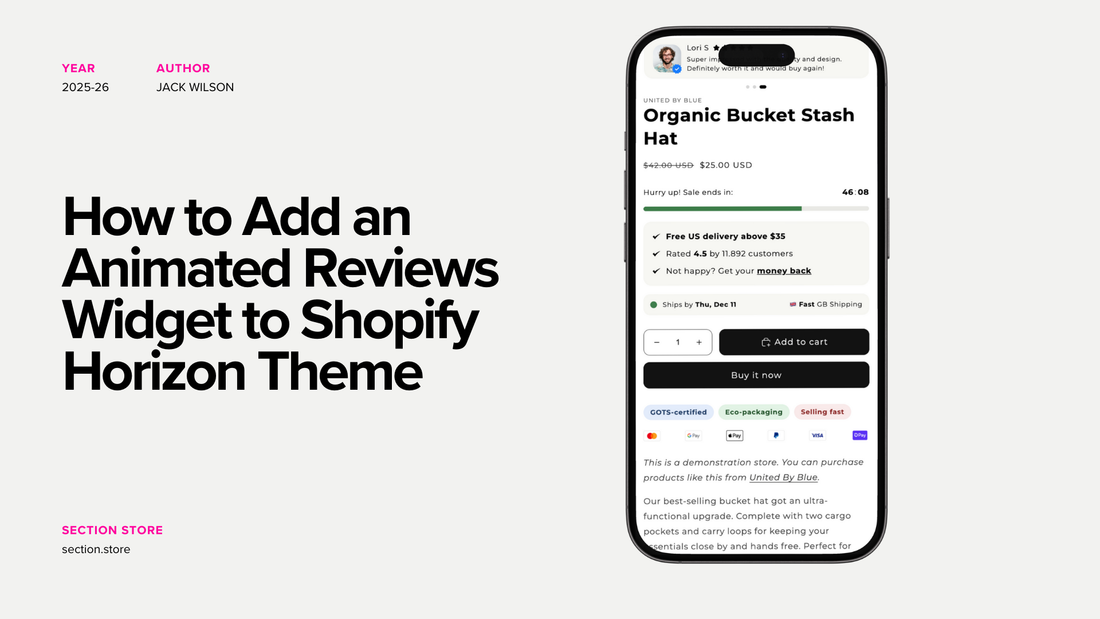 How to Add an Animated Reviews Widget to Shopify Horizon Theme