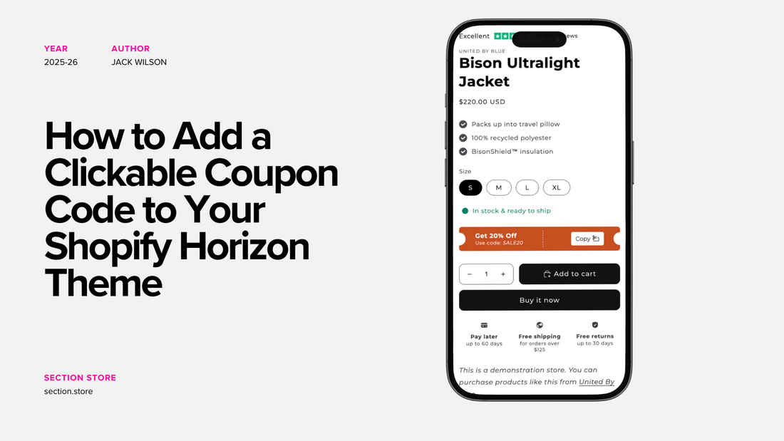 How to Add a Clickable Coupon Code to Shopify Horizon Theme