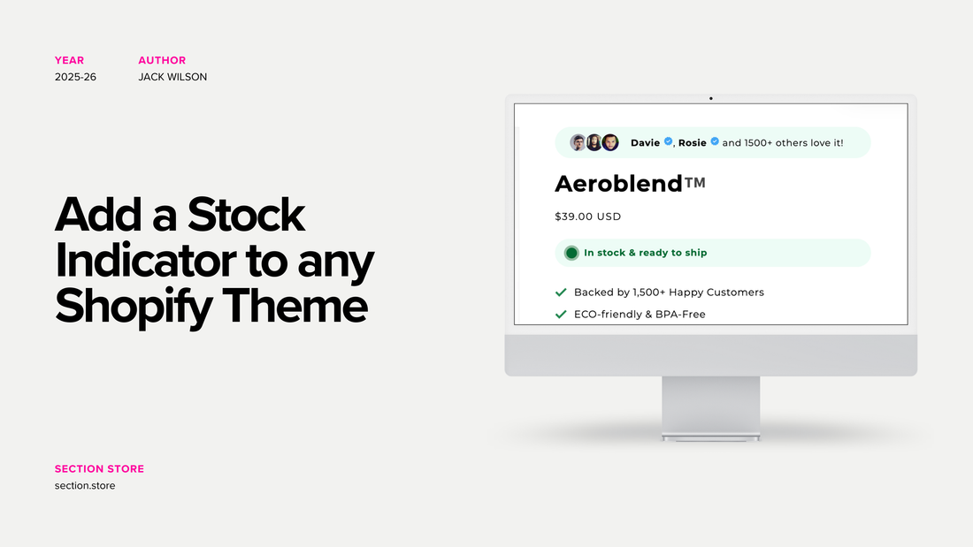 How to Add a Dynamic "In Stock" Indicator to Your Shopify Product Page (No Code)