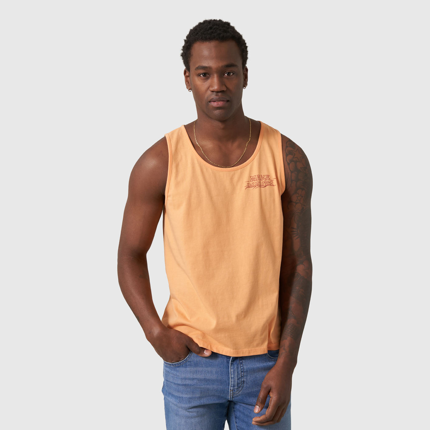 Make Waves Papaya Graphic Tank