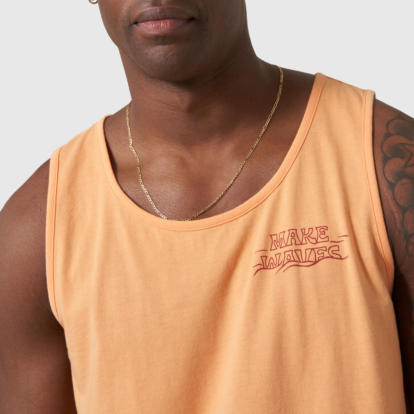 Make Waves Papaya Graphic Tank