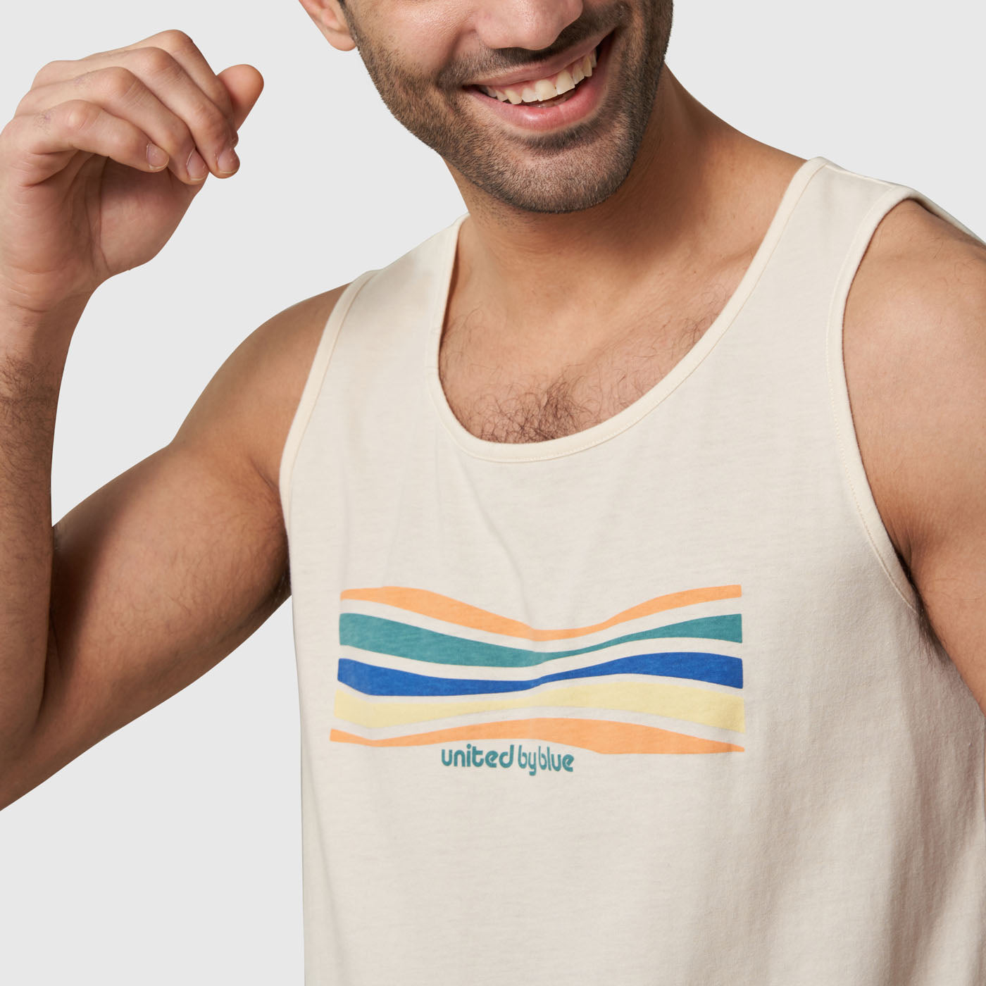 Wave Layers Off White Graphic Tank