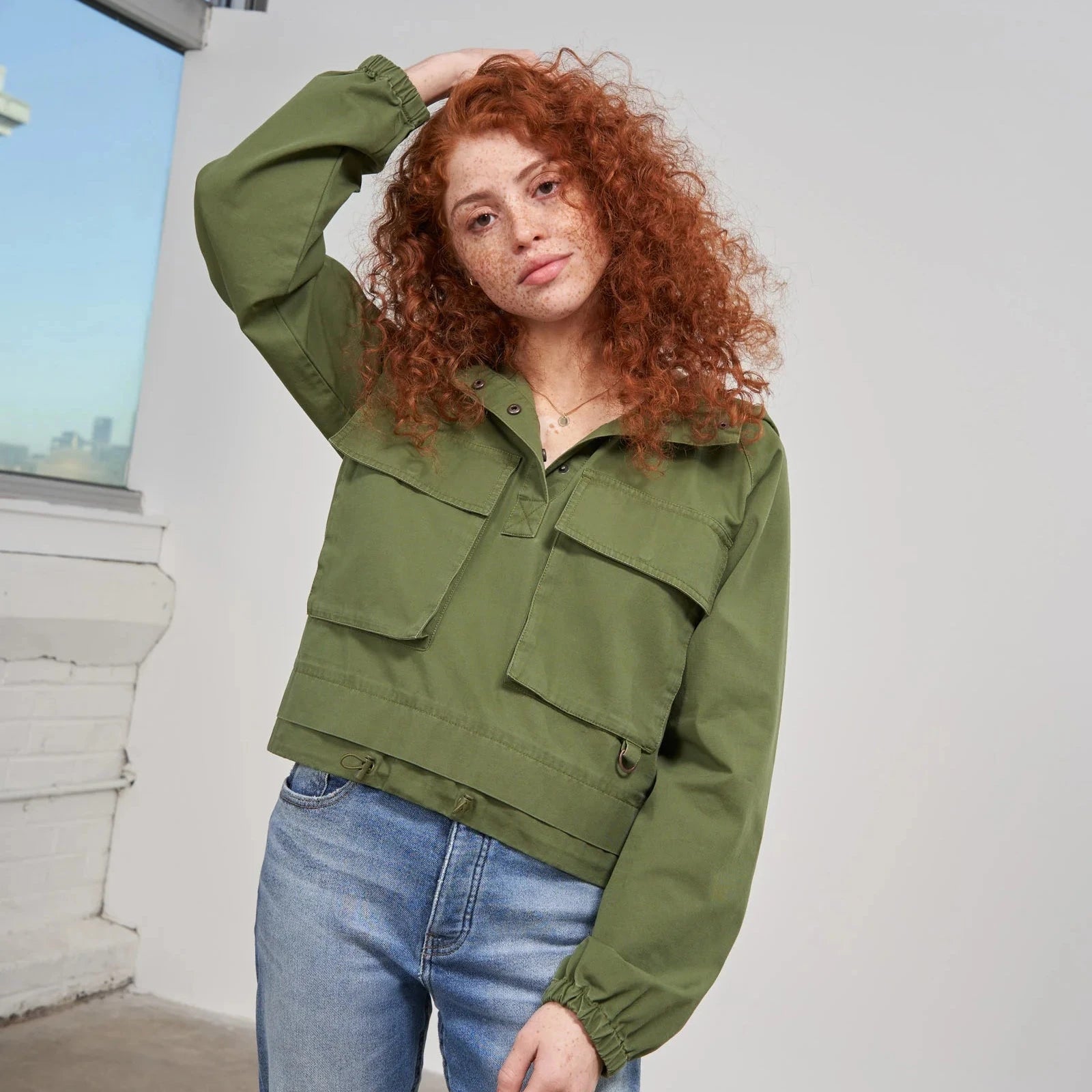 Organic Cropped Utility Pullover